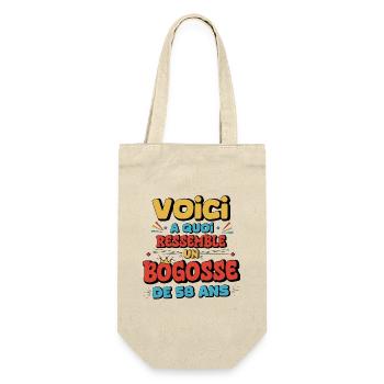 Nostalgischer Humor 58 Jahre alt - Geschenkbeutel für Flaschen - Natur - Vorne