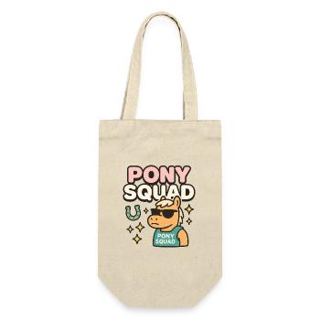 Pony Squad Cartoon Design mit Coolness - Geschenkbeutel für Flaschen - Natur - Vorne