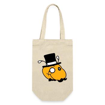 Caterpillar Sir Lord Rich Monocle Glasses Top Hat - Gift Bag for Bottles - nature - Front