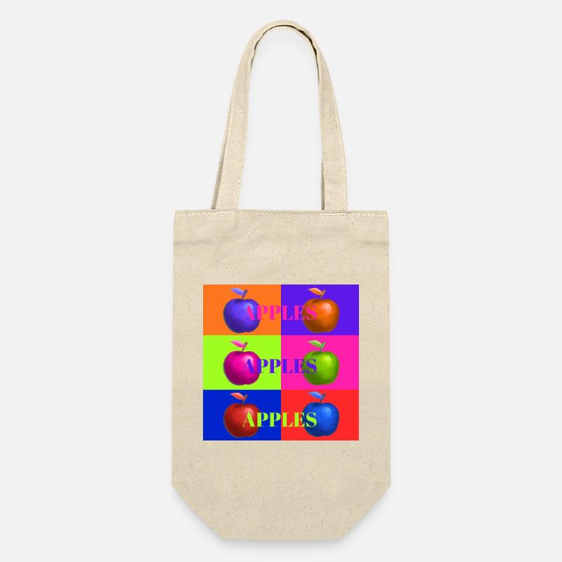 Pop Art Apfel Collage Design - Geschenkbeutel für Flaschen - Natur