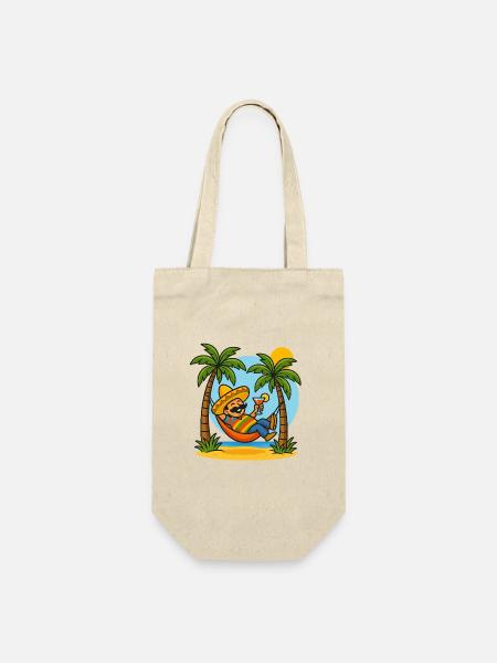 Entspannter Panama-Party-Charme - Geschenkbeutel für Flaschen - Natur