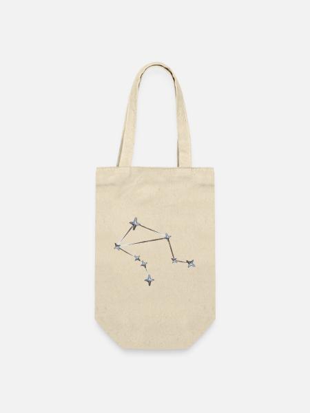 Libra Sternbild – Metallic Zodiac - Geschenkbeutel für Flaschen - Natur