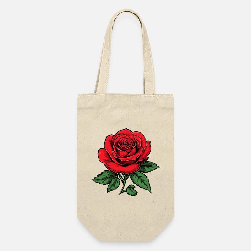 Rose - Gavepose til flasker - natur