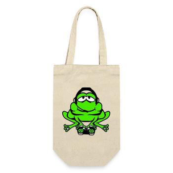 Frosch Gamer Nerd zocken Controller Konsole Spiel - Geschenkbeutel für Flaschen - Natur - Vorne