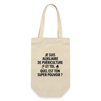Super-Power-Kinderbetreuung - Geschenkbeutel für Flaschen - Natur - Vorne