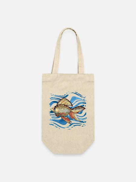 Fisch - Geschenkbeutel für Flaschen - Natur