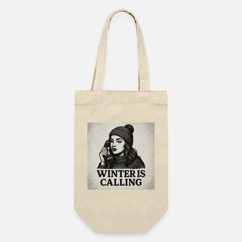 Winter is calling - Geschenkbeutel für Flaschen - Natur