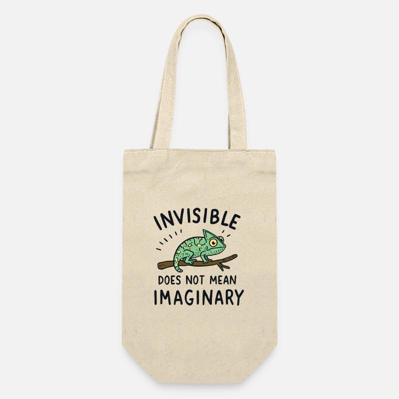 Chamäleon Spruch Unsichtbar ≠ eingebildet - Geschenkbeutel für Flaschen - Natur