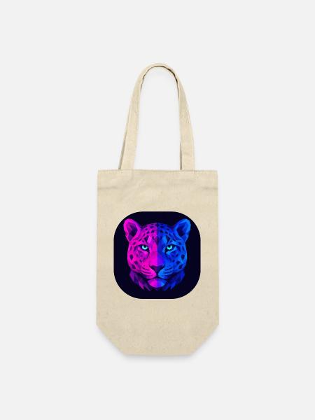 Neon Geometrischer Leopard - Geschenkbeutel für Flaschen - Natur