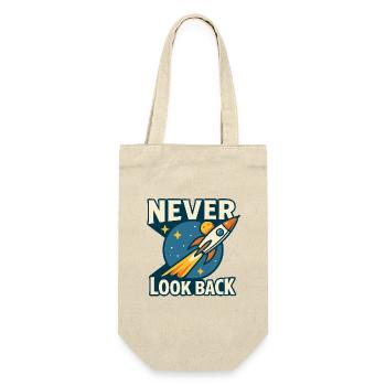 Never Look Back Rocket Motif Retro Space - Gift Bag for Bottles - nature - Front