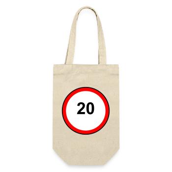 Tempo20 Schild Retro Illustration - Geschenkbeutel für Flaschen - Natur - Vorne