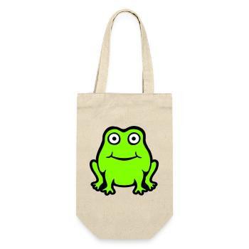 Grenouille Crapaud Sourire Drôle Bande dessinée Heureux Mignon - Sac à bouteille - nature - Devant