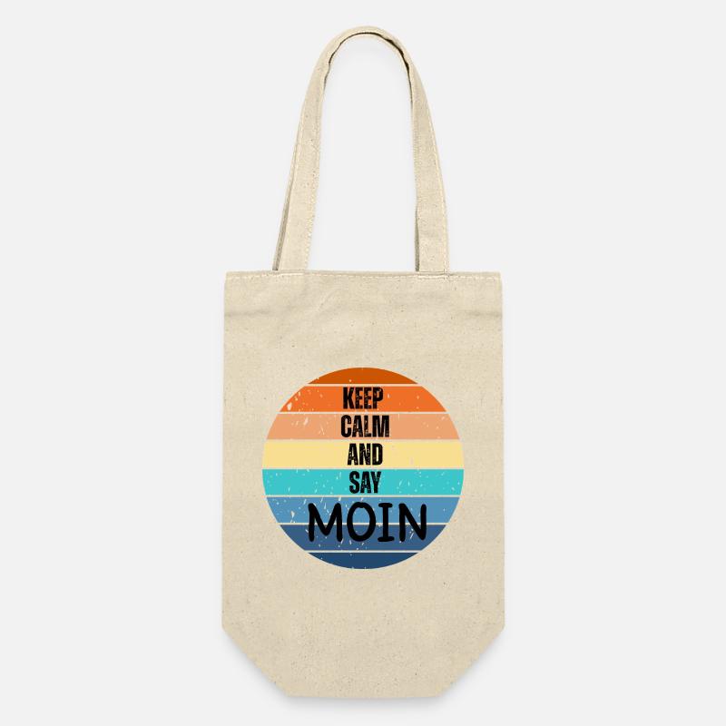 « Keep Calm and Say MOIN » – Coucher de soleil rétro - Sac à bouteille - nature