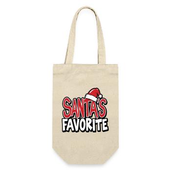 Santa's Favorite – Liebling des Weihnachtsmanns - Geschenkbeutel für Flaschen - Natur - Vorne