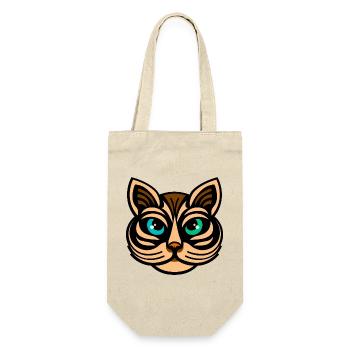 Mystic Dual-Eyed Cat Illustration - Gift Bag for Bottles - nature - Front