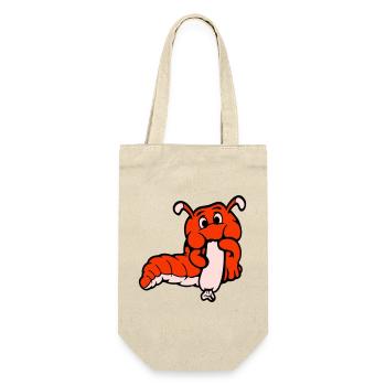 Caterpillar Worm Happy Eats Sausage Sausage Hot Dog - Gift Bag for Bottles - nature - Front