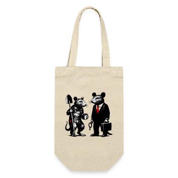 Worker Rat and Office Rat - Gift Bag for Bottles - nature - Front