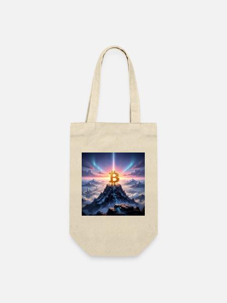 Bitcoin Gipfellicht über Bergkette - Geschenkbeutel für Flaschen - Natur