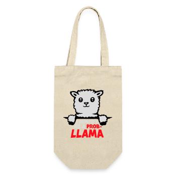 I Identify As A Probllama Cool Lama Problem Spruch - Gift Bag for Bottles - nature - Front