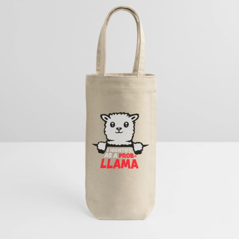 I Identify As A Probllama Cool Lama Problem Spruch Gift Bag for Bottles