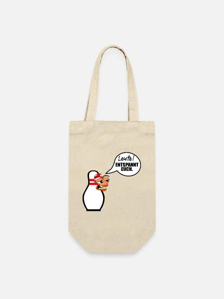 WEIHNACHTEN STRESS BOWLING KEGELN - Geschenkbeutel für Flaschen - Natur
