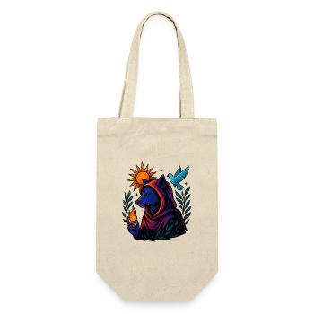 Flame of the Spirit – Cosmic Wolf Art - Gift Bag for Bottles - nature - Front