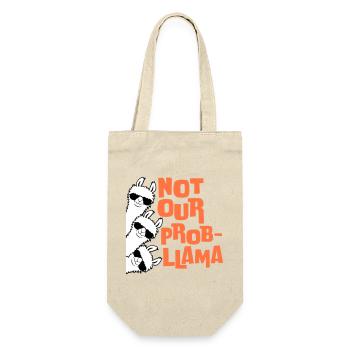 Not our Problama 3 Lamas Freunde Team Sonnenbrille - Geschenkbeutel für Flaschen - Natur - Vorne