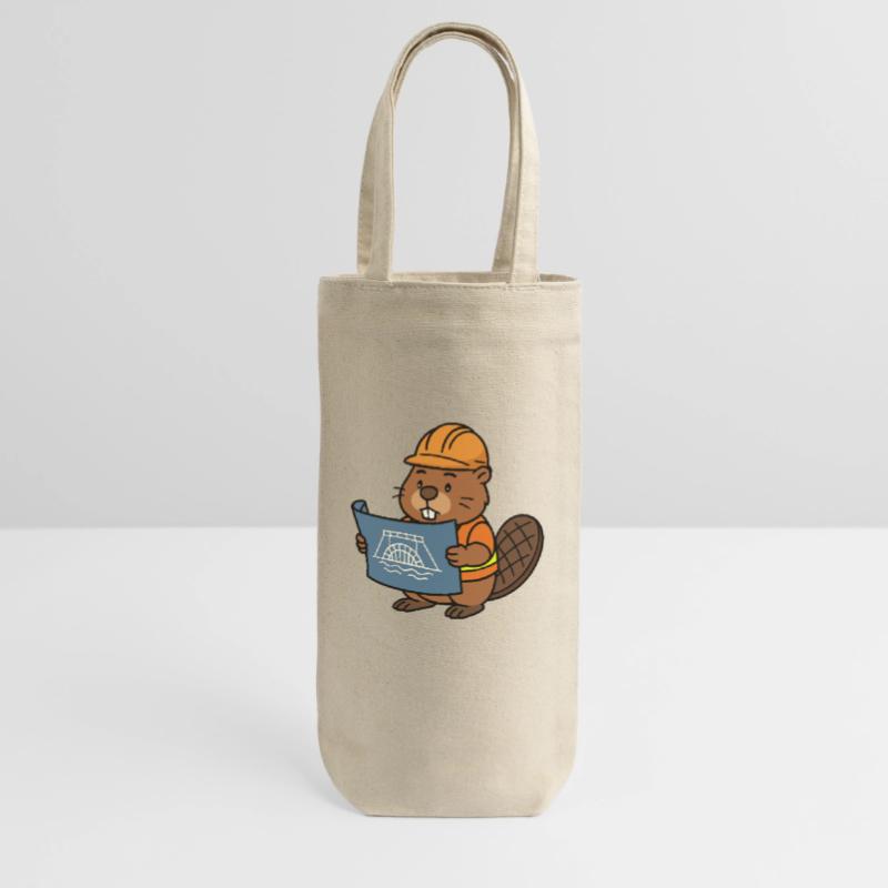 Beaver Construction Worker Bob Master Builder Plan Construction Dam Gift Bag for Bottles