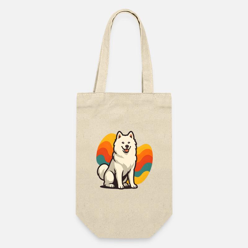 Chien Samoyède Prisme Retro Wave - Sac à bouteille - nature
