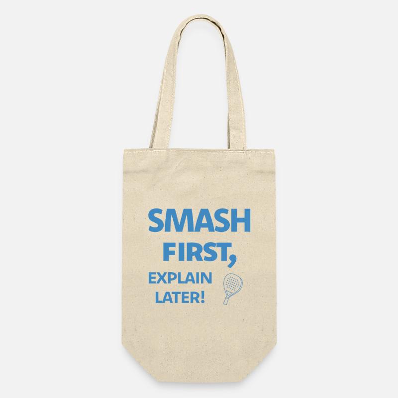 Smash First Explain Later Padel - Gift Bag for Bottles - nature
