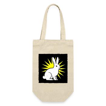 Cooler Hase im Punk Rock & Pop Art Stil - Geschenkbeutel für Flaschen - Natur - Vorne