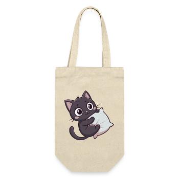 Kawaii kitten cuddly on pillow - Gift Bag for Bottles - nature - Front
