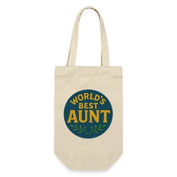 World's Best Aunt Patch - Gift Bag for Bottles - nature - Front