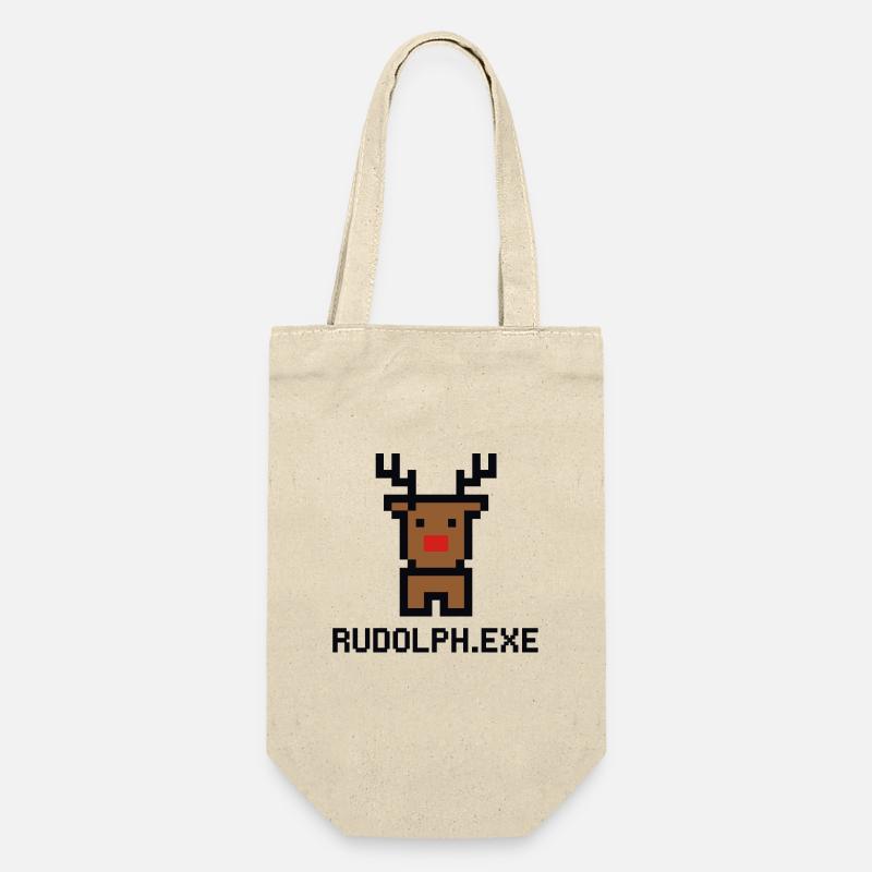 Rudolph.exe Pixel Rentier - Geschenkbeutel für Flaschen - Natur