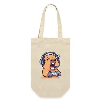 Capybara Gamer Edgy - Video Game Humor T-Shirt - Gift Bag for Bottles - nature - Front