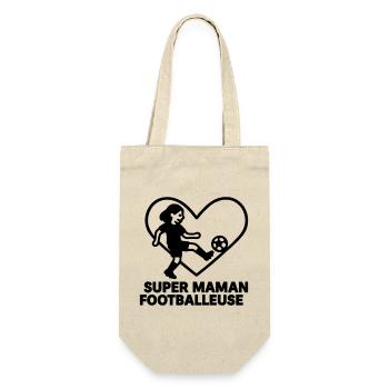 Super Soccer Mom – Soccer Heart - Geschenkbeutel für Flaschen - Natur - Vorne