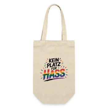 Kein Platz für Hass - Cool Pride Logo - Geschenkbeutel für Flaschen - Natur - Vorne