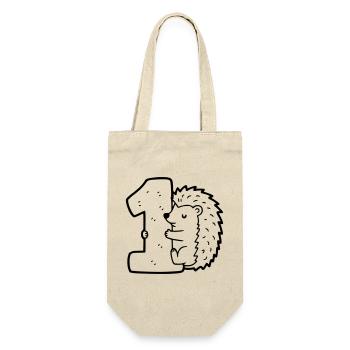 Hérisson mignon avec illustration de dessin animé numéro 1 - Sac à bouteille - nature - Devant