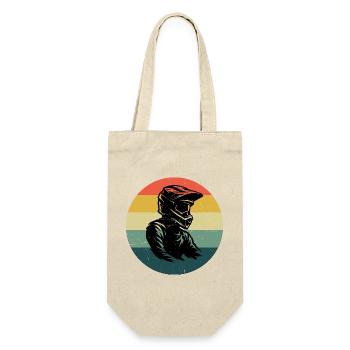 Vintage Motocross Design für Motocross - Geschenkbeutel für Flaschen - Natur - Vorne