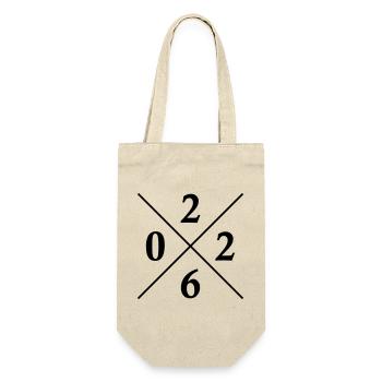 2026 Symbol - Geschenkbeutel für Flaschen - Natur - Vorne