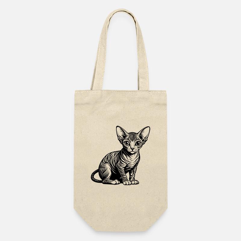 Sphynx-Katze - Geschenkbeutel für Flaschen - Natur