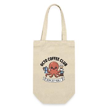 Octo Coffee Club - T-shirt drôle de pieuvre - Sac à bouteille - nature - Devant