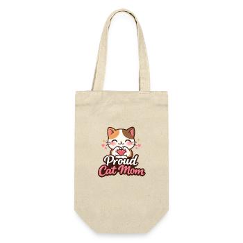 Proud Cat Mom Motif - Gift Bag for Bottles - nature - Front