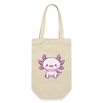 Pink kawaii Axolotl – Niedliches Tier - Geschenkbeutel für Flaschen - Natur - Vorne