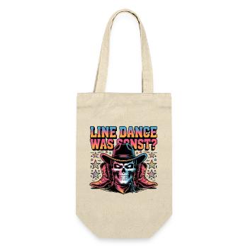 Line Dance Skull Cowboy - Geschenkbeutel für Flaschen - Natur - Vorne