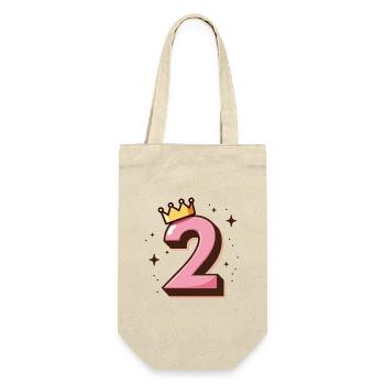 2e anniversaire Petite Princesse Couronne - Sac à bouteille - nature - Devant