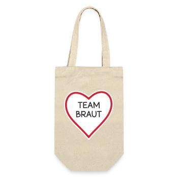 HerzTeam Brautdesign - Geschenkbeutel für Flaschen - Natur - Vorne
