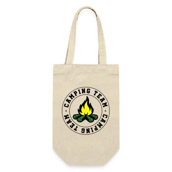 Camping Team Lagerfeuer - Geschenkbeutel für Flaschen - Natur - Vorne