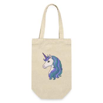 Pastell-Einhorn-Mähnenporträt - Geschenkbeutel für Flaschen - Natur - Vorne