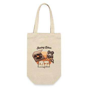 Analog Leben Retro Technik & Natur - Geschenkbeutel für Flaschen - Natur - Vorne